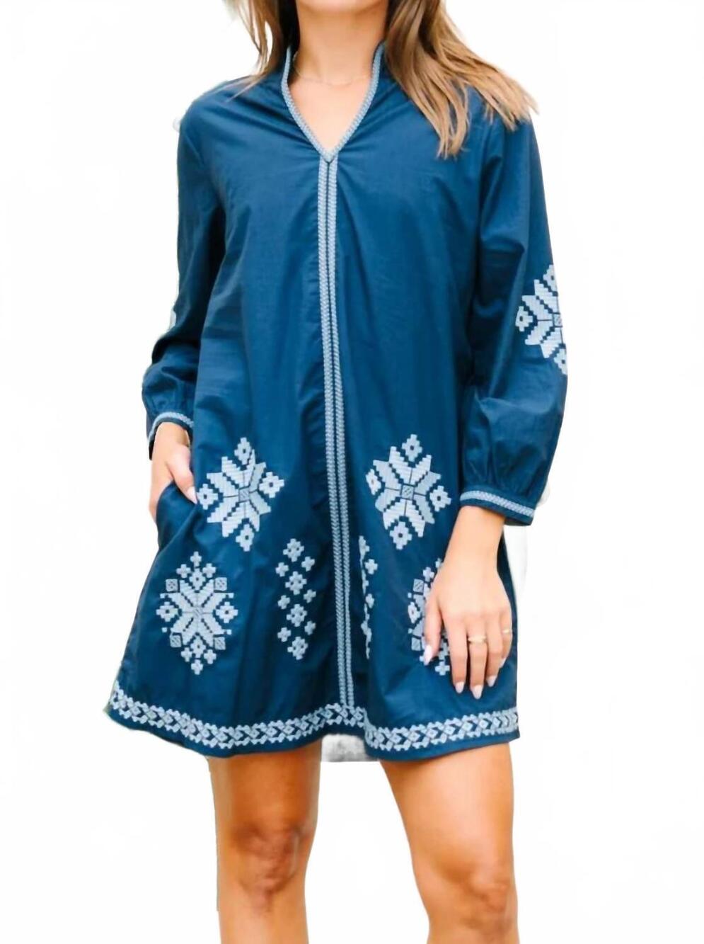 NEW VICTORIA DUNN women's presley opal dress in blue